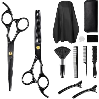 Carehabi Friseurschere Set 6.7 Zoll Haarschneideschere Haarschere Friseurschere mit Friseurumhang f r Damen Herren Kinder Haarschne Schere f r Familie Friseursalon