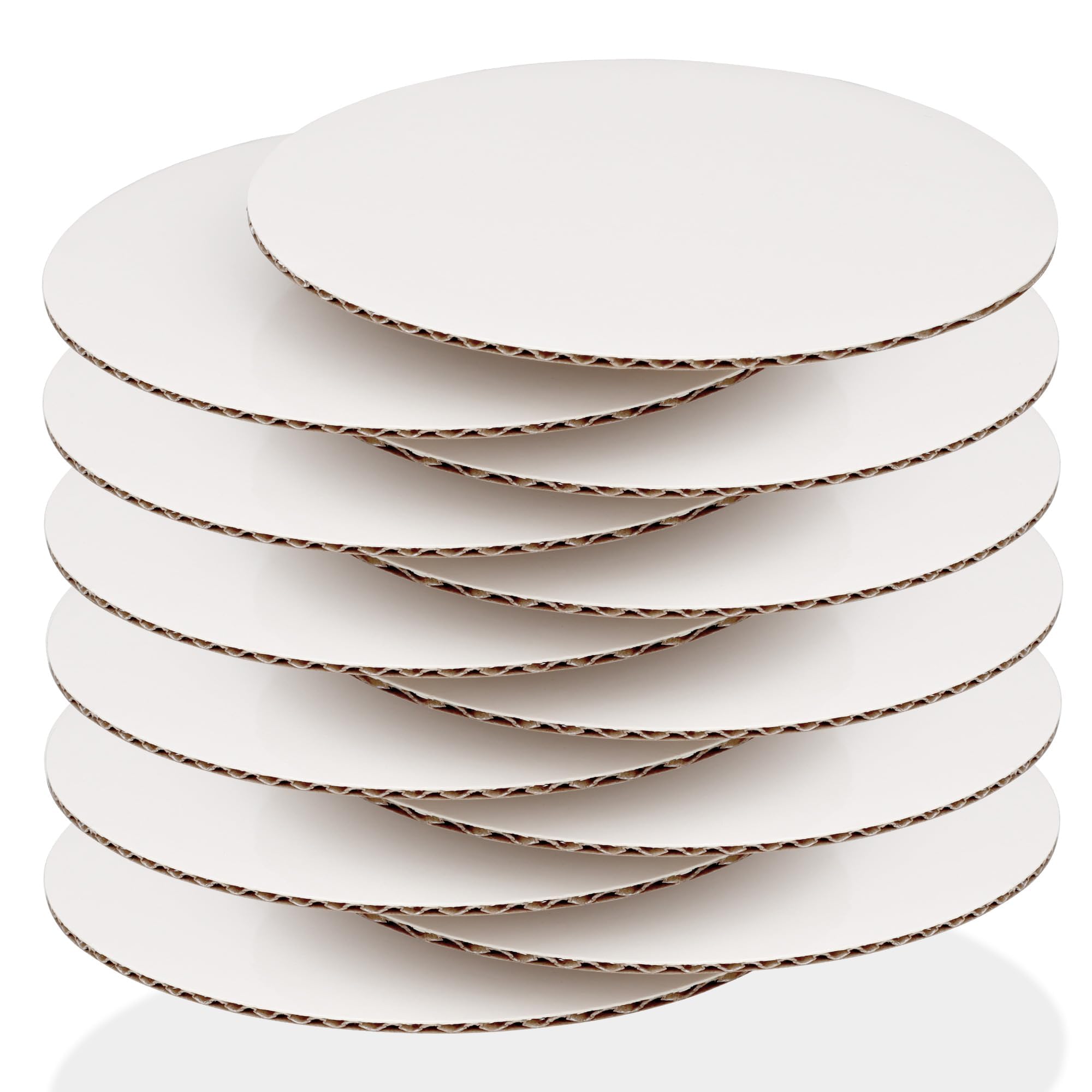 Manjonzic Disposable 6 Inch Round Cake Boards - Sturdy Corrugated White Cake Base - 12-Pack