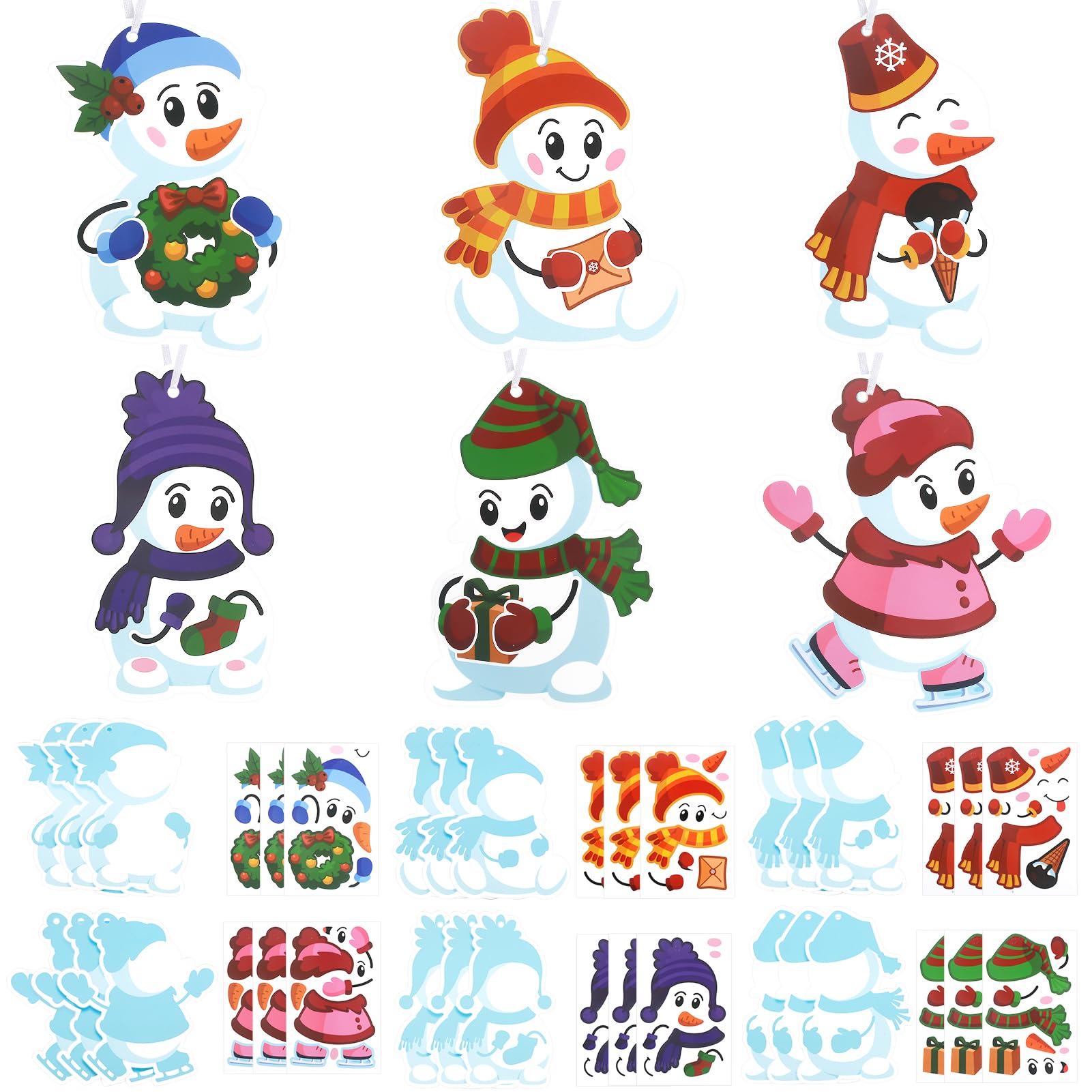 MIPIACE – Kit Bonhomme De Neige 96 Pièces – Argile Modelable – 9 Figurines – Déco Noël – Motricité Fine – Dès 3 Ans