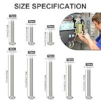 Vista 3 de Kit de surtido de 110 tornillos de máquina, surtido de tornillos de máquina #8-32 de 1/2 a 2 pulgadas de largo, tornillos pernos de cabeza redonda