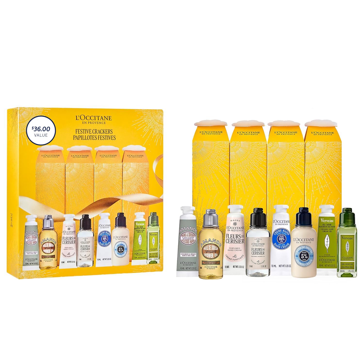 Amazon.com: L'Occitane Festive Crackers Gift Set, Travel Size Body