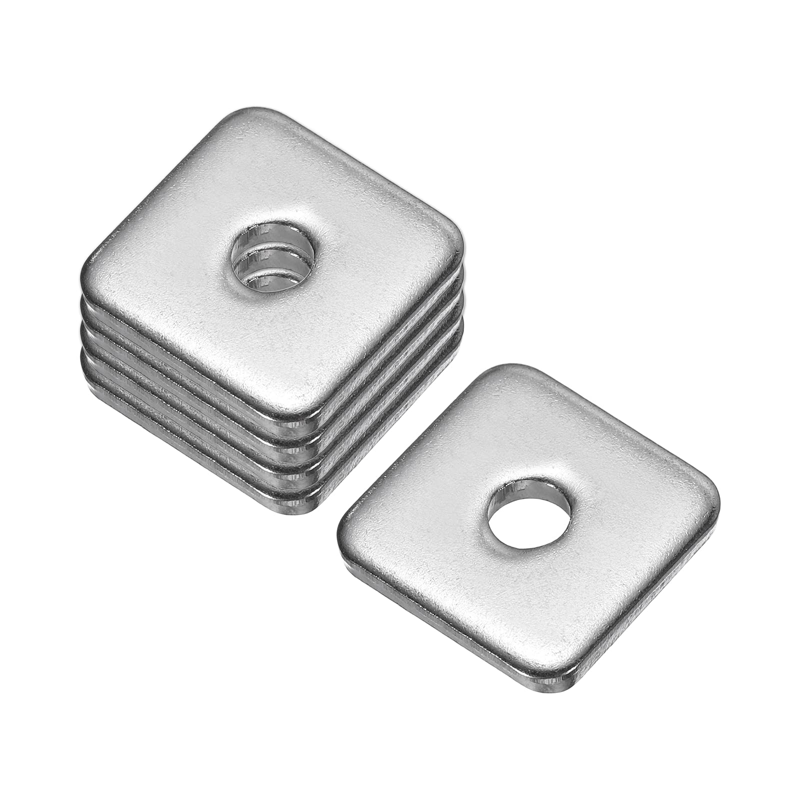 sourcing map Square Washer, 5Pcs M5x20x20x3mm 304 Stainless Steel Square Plate Washers Flat Pad Spacer Gasket for Hardware Fastener โ image 1