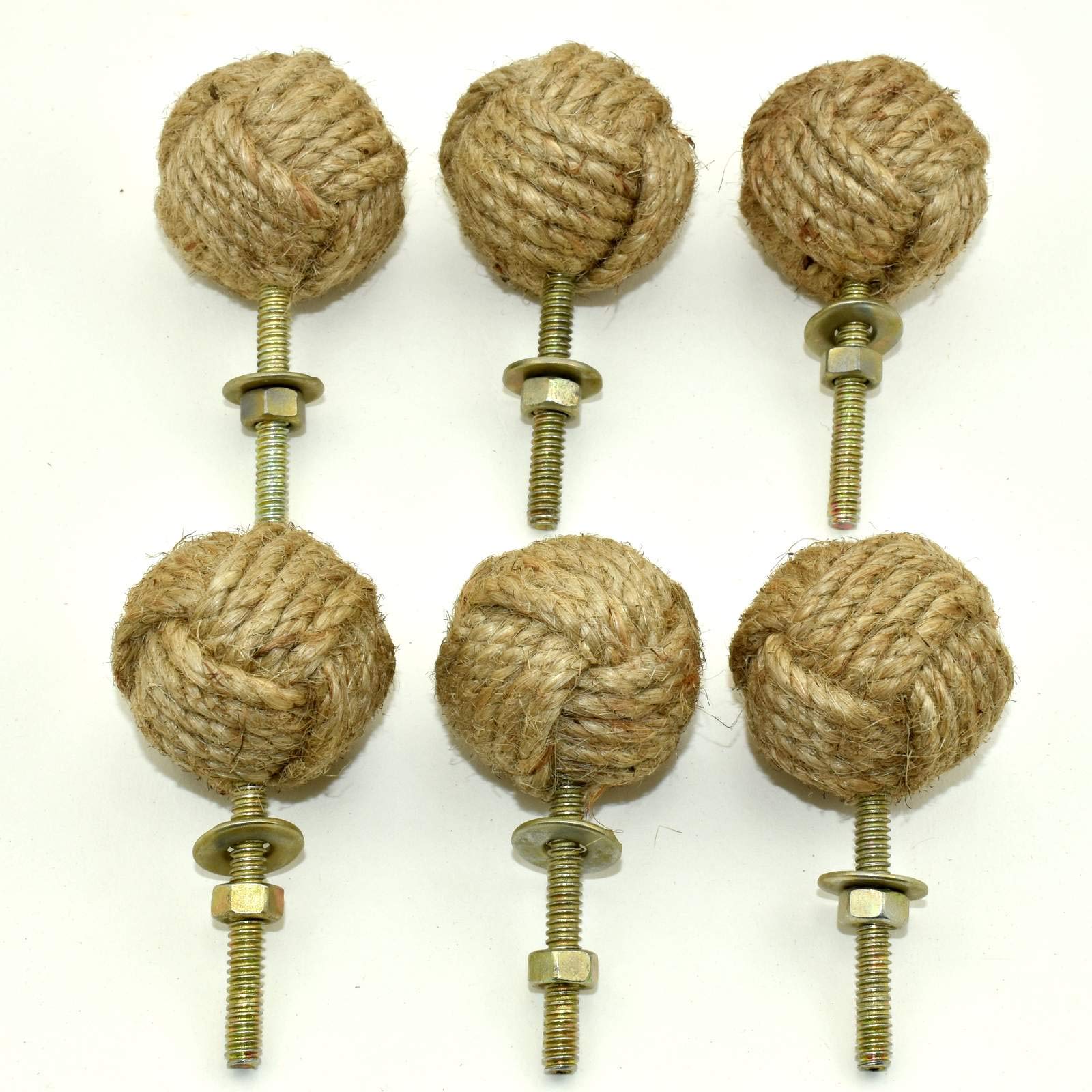 Buy Ceramic Jute Drawer knobs Cupboard Wardrobes Rope Knobs Set