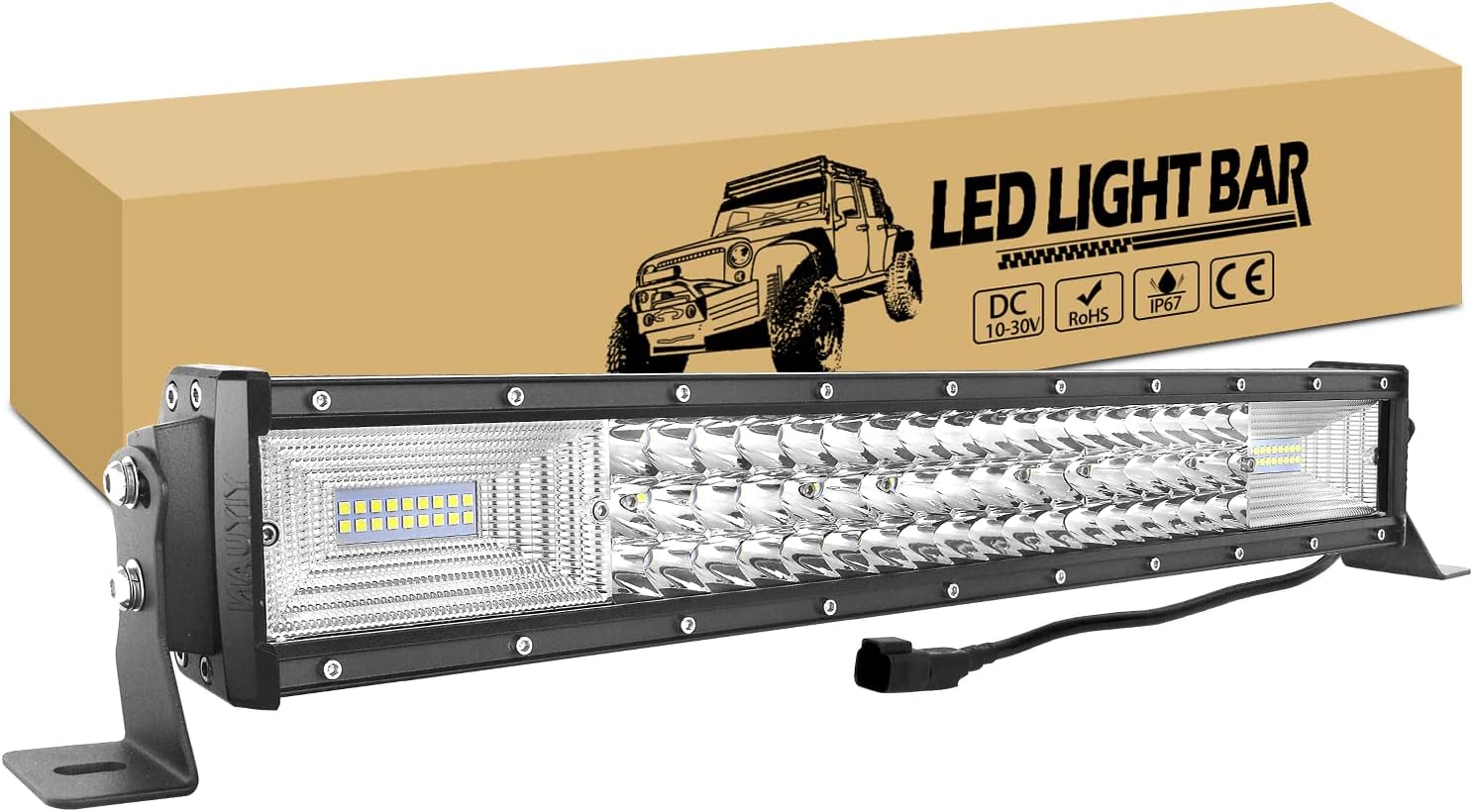 270W Offroad Beleuchtung RIGIDON 22 Zoll LED Lichtleiste - Für Auto & SUV LED Nebelscheinwerfer 3000K Gelb