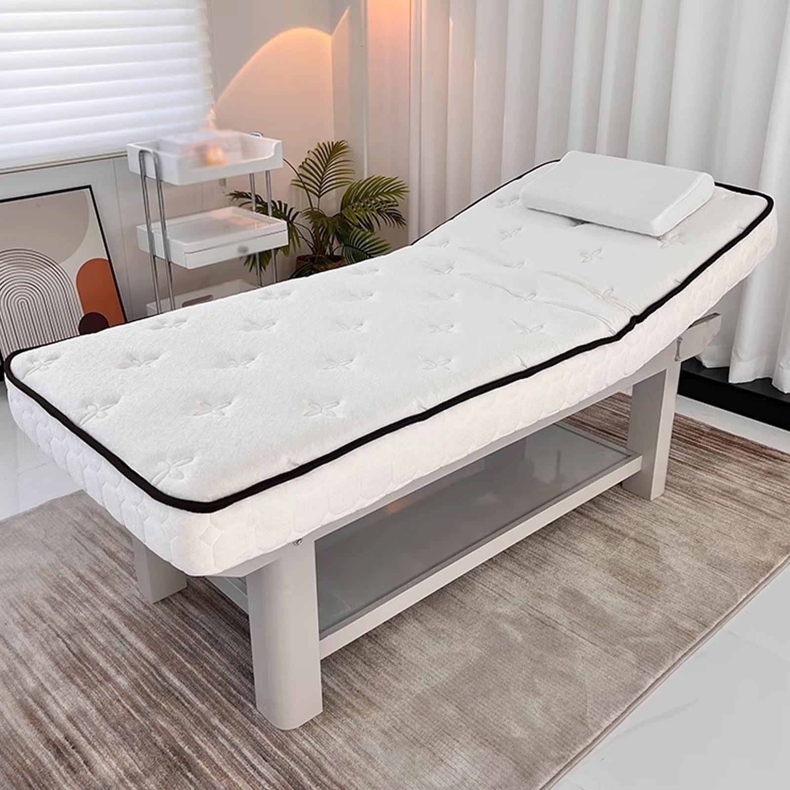 Professionelle Verstellbare Massageliege, Kosmetik Liege aus Massivholz mit Ablage for Fußmassagestudio, Freizeitclub, Nagelstudio, Fitnessclub