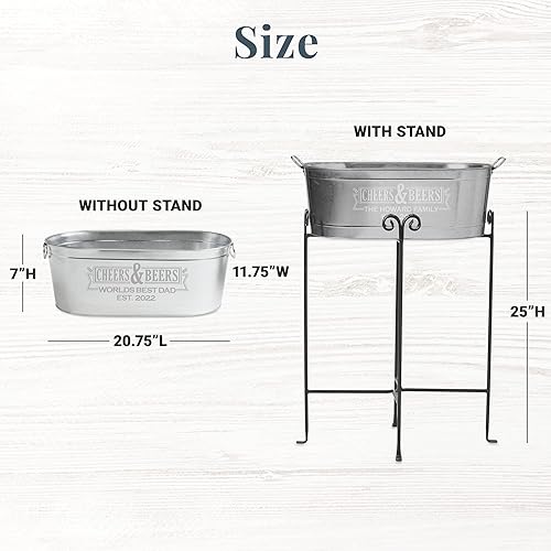 Miniatura 6 de Let's Make Memories Bañera personalizada para bebidas de Cheers & Beers, bañera galvanizada personalizada, para entretenimiento en interiores y