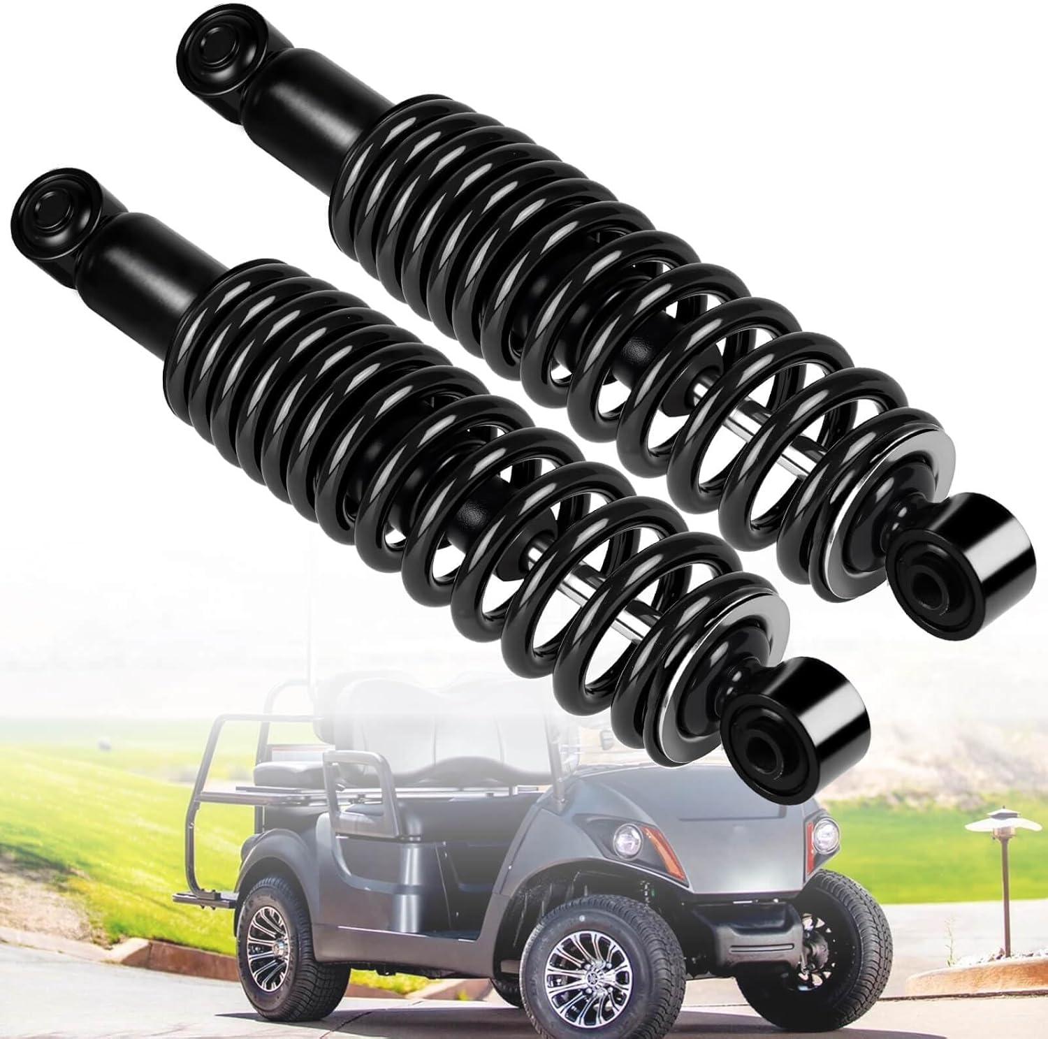 Golf Cart Heavy Duty Rear Shock Absorber with Spring Fit for Yamaha G29 Drive, G22, G20, G19, G16 and G14 Gas and Electric Golf Cart OEM JN4-F2210-00,JN3-F2210-00,Extended Length 14"