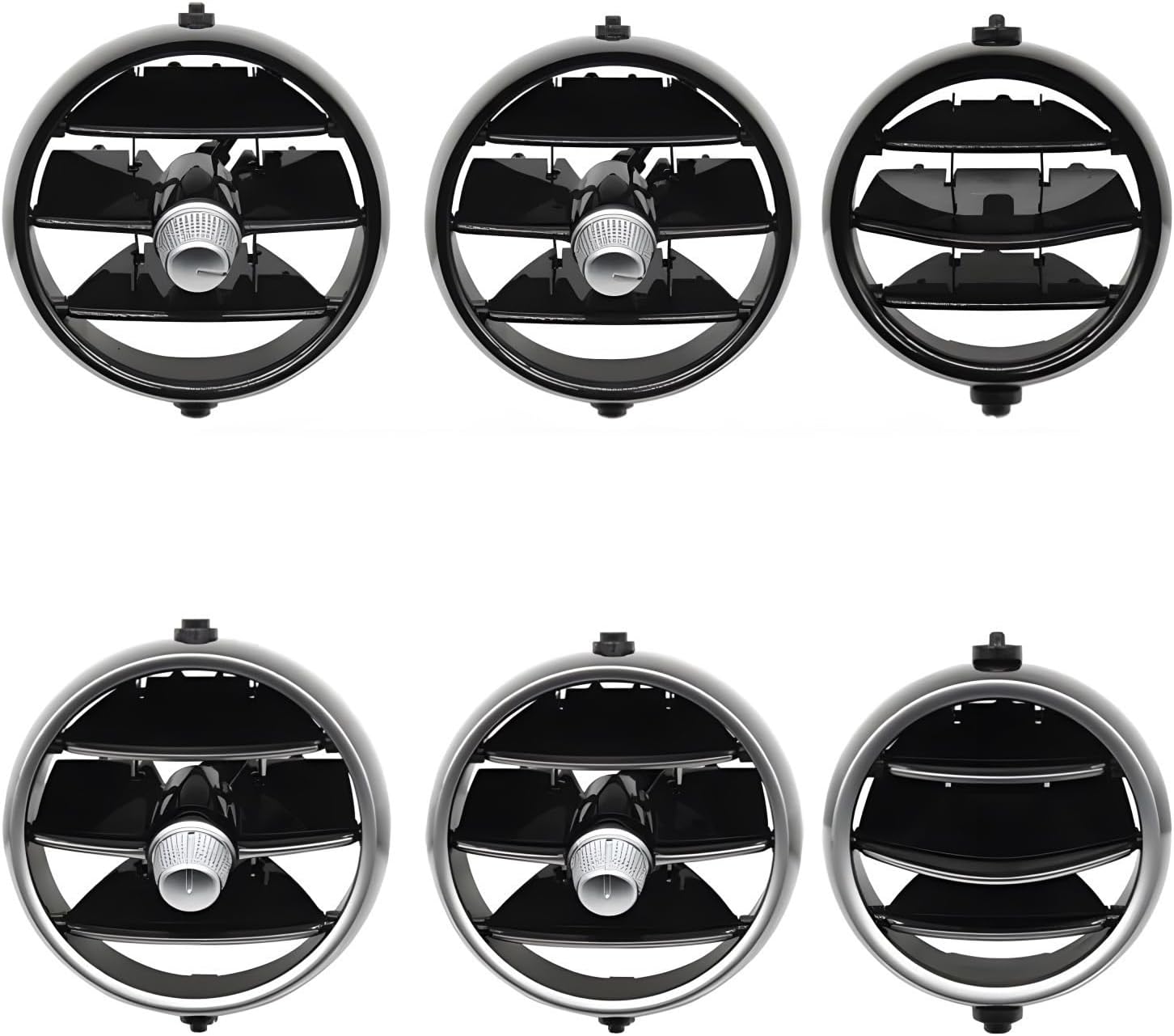 Car Air Conditioning Vent, Compatible With Benz C Class W205 CLC Class W253 2015-2021, Center A/C Dashboard(Silver center (2) 1PC)