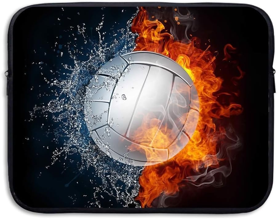 Summer Moon Fire Hot Volleyball Between Fire And Water Water Repellent Laptop Case Bags Printed Ultrabook Briefcase Sleeve Bags Cover For Macbook Pro/Notebook/Acer/Asus/Lenovo Dell 13 Inch