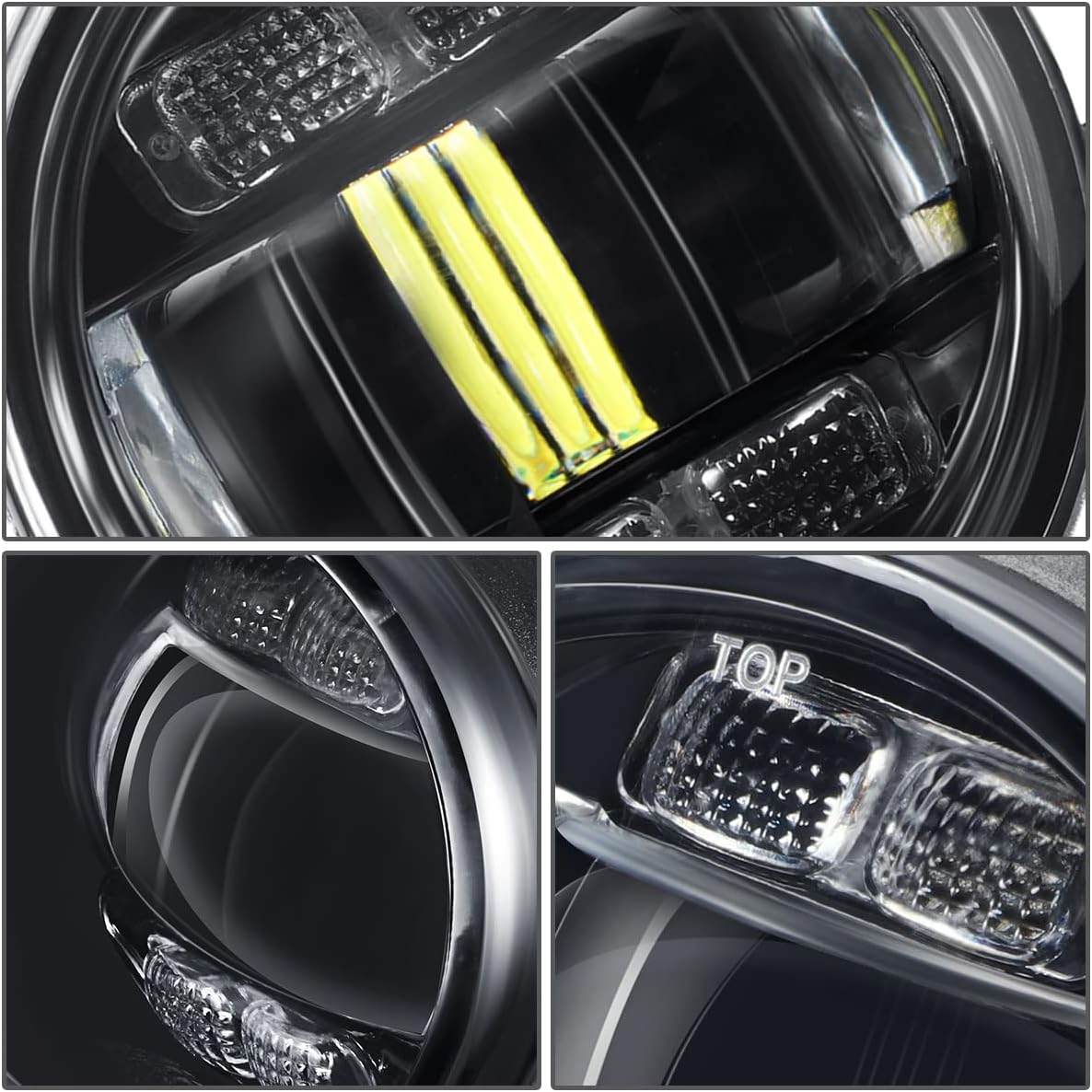 DNA MOTORING FL-ZTL-368-CH Pair of Bug-Eyed Style Projector LED Fog Lights Compatible with 10-13 4Runner / 12-20 Tacoma / 07-14 Camry / 09-13 Corolla,Clear Lens