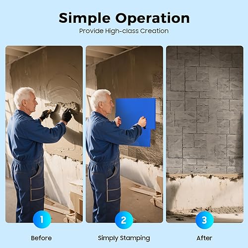 Miniatura 7 de Juego de 4 alfombrillas de sellos de hormigón, alfombrillas de concreto, piel texturizante de hormigón, herramienta de estampado de cemento de