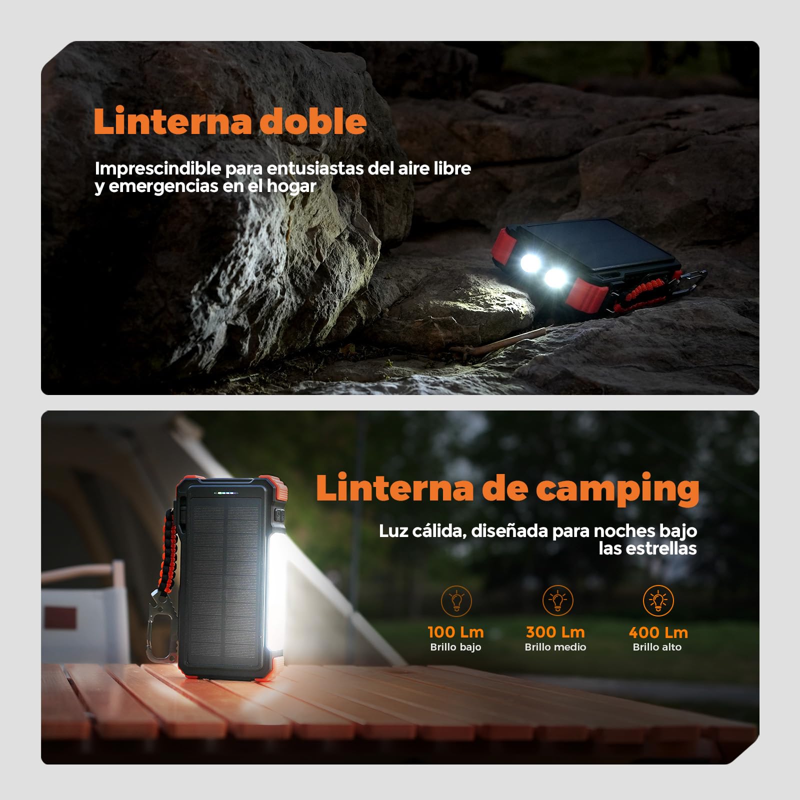 BLAVOR Banco de energía Solar 20000mAh Cargador Solar portátil Panel Solar para Exteriores PD 18W Carga rápida con Paneles solares Plegables Banco de energía para teléfonos móvile USB