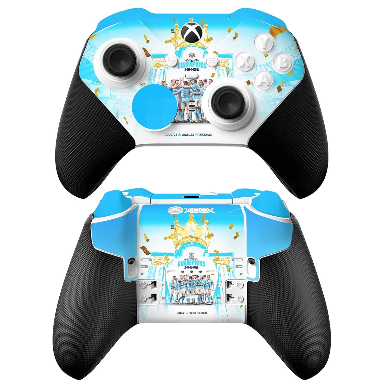 Head Case Designs Officially Licensed Manchester City Man City FC Team Poster 2023 Champions Vinyl Sticker Gaming Skin Decal Cover Compatible With Xbox Series X & S Elite Wireless Controller Series 2