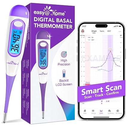 Easy@Home Thermomètre Basal d'Ovulation Numérique Haute Précision avec Application Premom