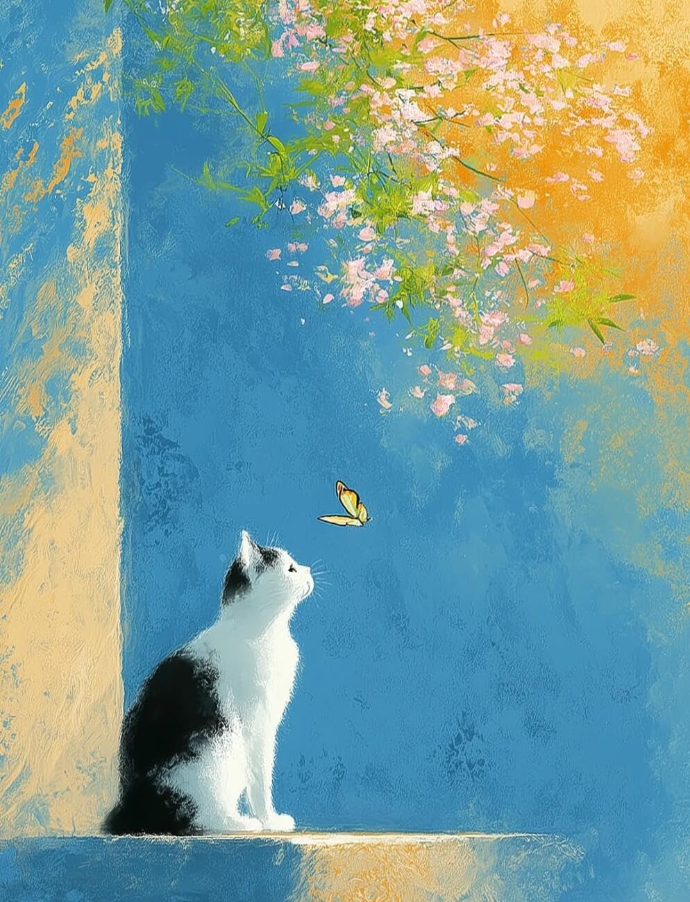 Henypt 14CT Kit Punto De Cruz Impreso Gatos，Animales Y Flores Completa Impreso Diy Con Hilos Y Tela Para Niños O Adultos Principiantes Estampados Mano Hacer 80x100cm