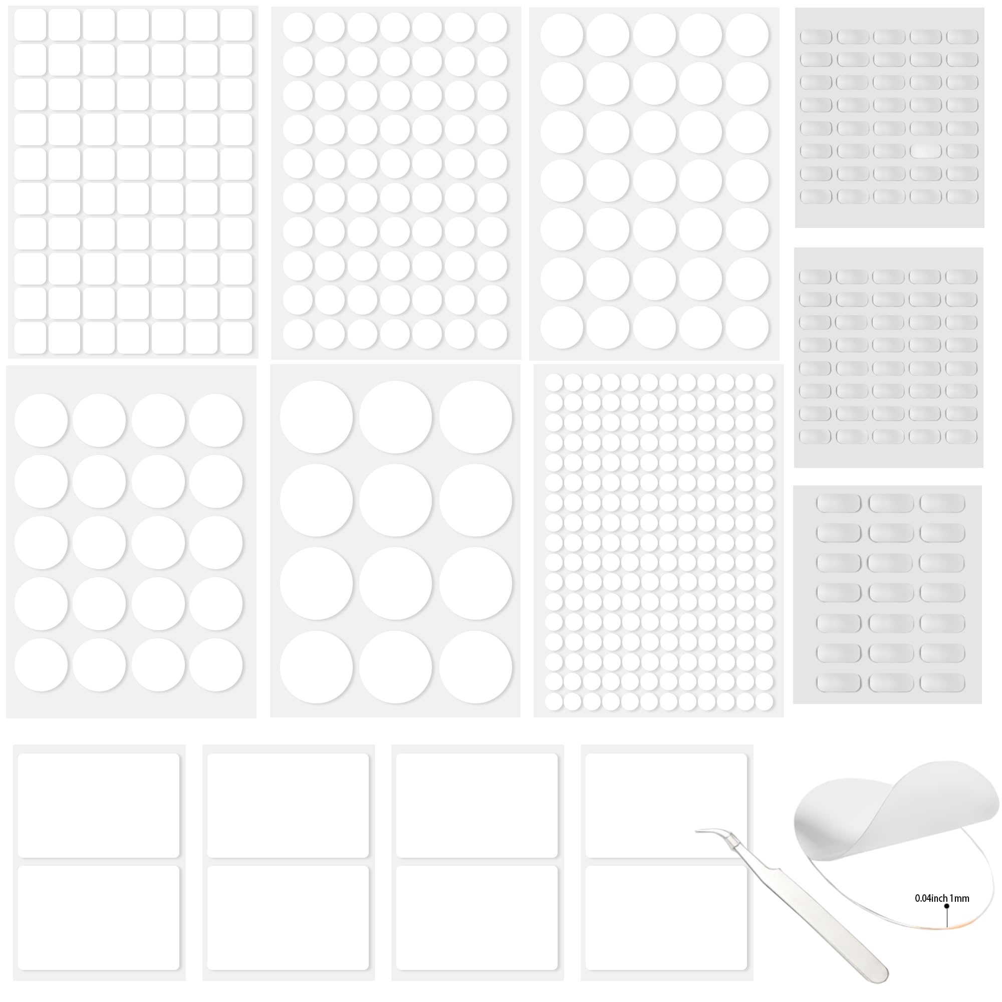 PrreDeACCE 520PCS Double Sided Tape Removable Strong Adhesive Dots Heavy Duty Sticky Pads Putty No Traces Clear Sticky Tack for Picture, Poster, Art