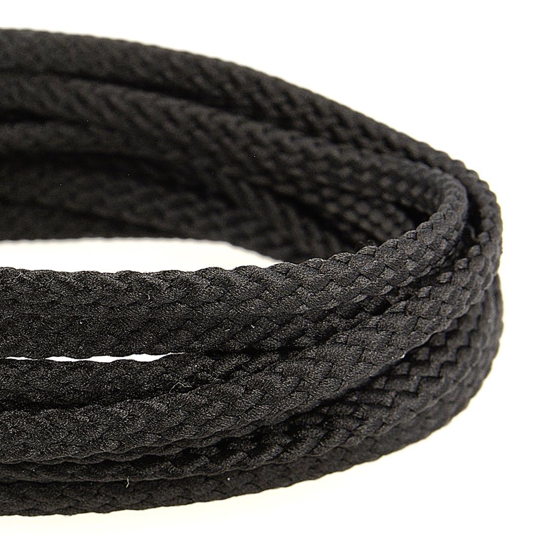 Cordon damier polyester 5mm noir en bobine de 50m pour vos travaux de couture et de mercerie