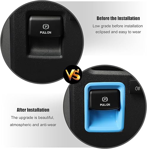 Miniatura 5 de Voodonala Cubierta de anillo para interruptor de control de interruptor de freno de mano de consola central para Ford F150 2021 2022 (ABS, 1 unidad,