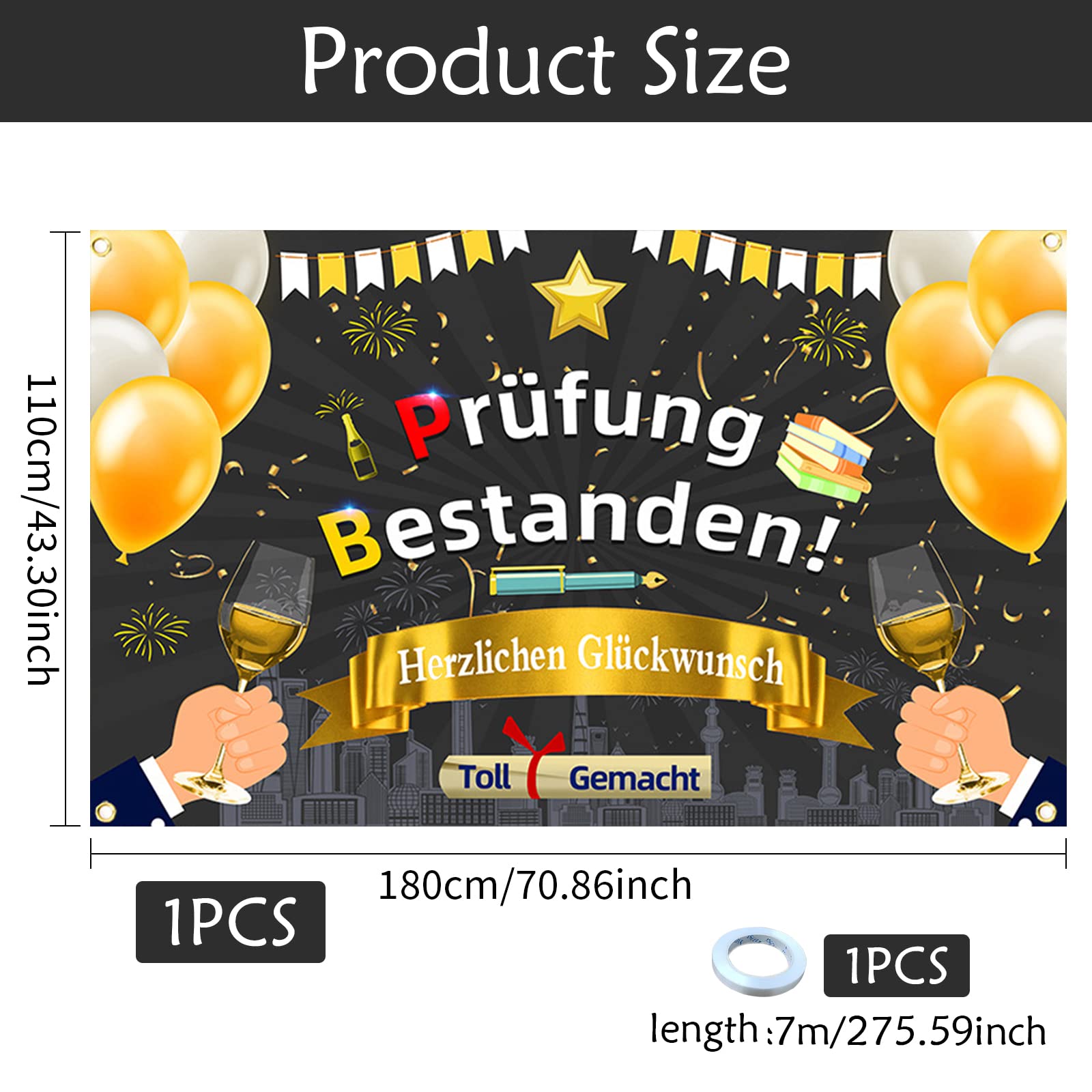Exam Passed Banner for Congratulations Graduation Decoration Graduation Exam Passed Background Garden Decoration - Image 2
