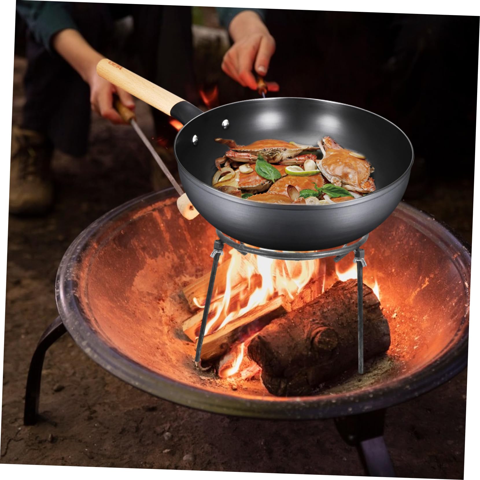 TOYANDONA Barbecue Pour Support De Cuisson Extérieur Trépied Pour Réchaud Adapté Pour Camping Et Pique- Équipement De Cuisson Polyvalent