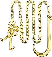 SENKEYFE G80 5/16" x 8' J Hooks Tow Chain w/ RTJ Grab Hook - 18,800 lbs Heavy Duty Recovery Towing for Trucks