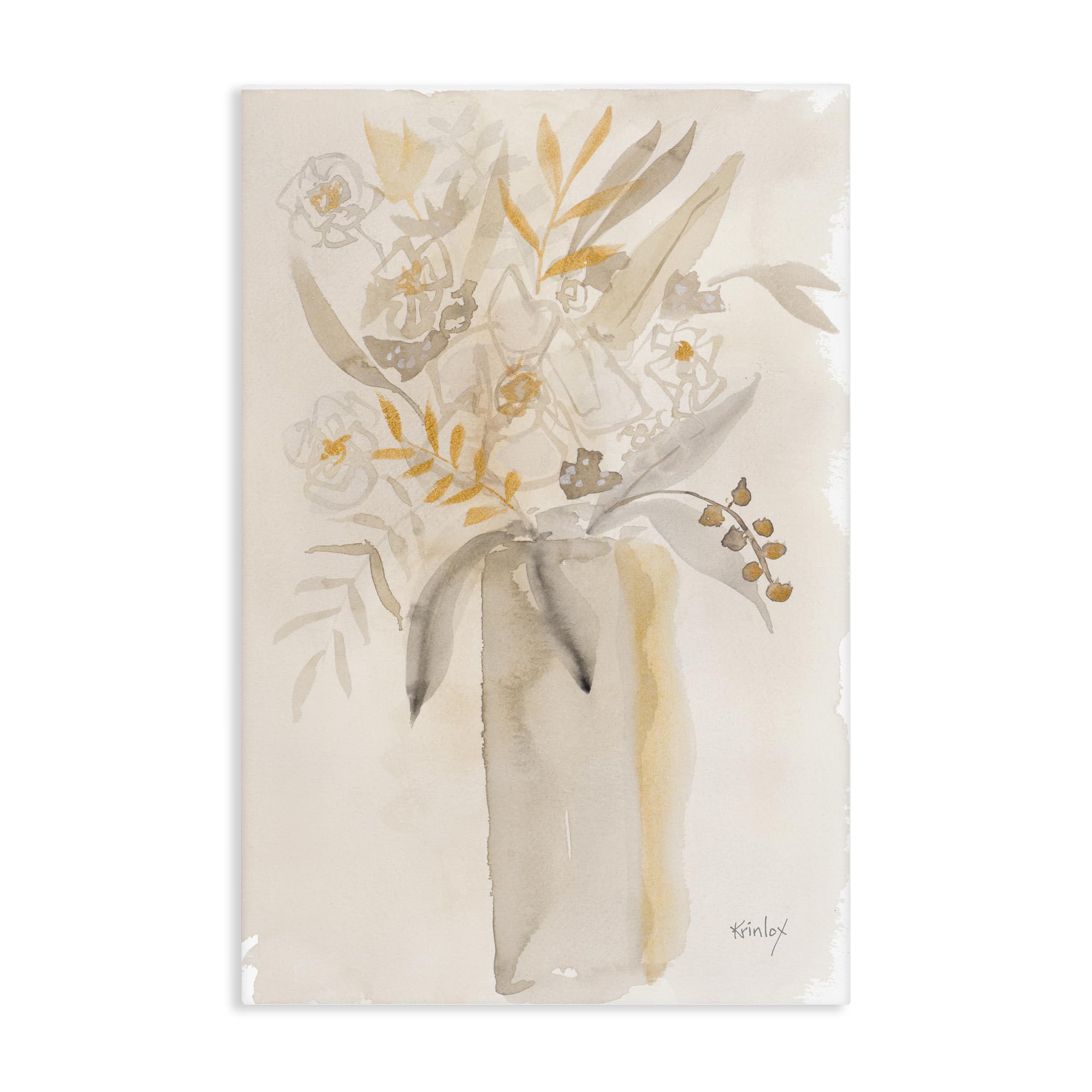 'Earthy Soft Flower Vase'| Canvas Art