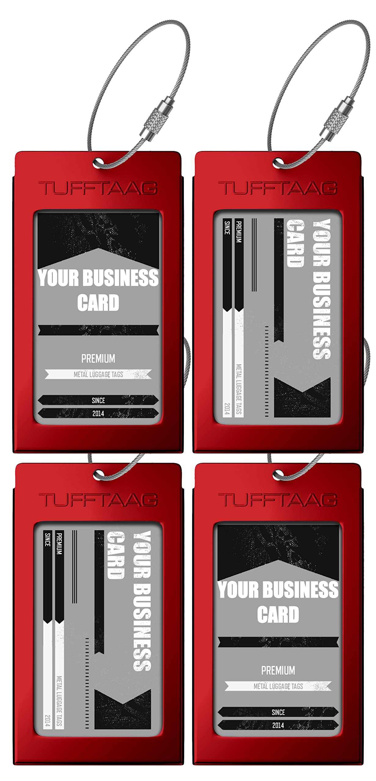 Luggage Tags Business Card Holder by TUFFTAAG - Durable Travel ID Bag Tag in Multiple Color Options, Perfect for Suitcases, Backpacks, and Carry-Ons,