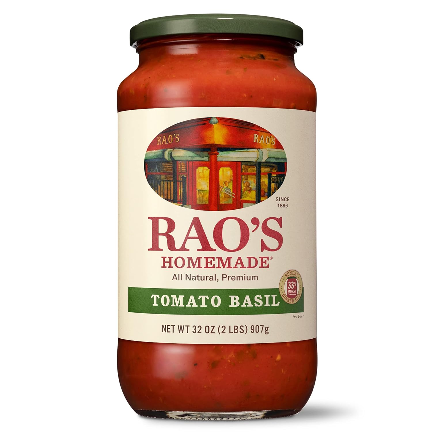 rao's homemade tomato basil sauce, 2 lb, 32 oz 32 ounce (pack of 6)
