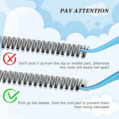 Miniatura 5 de KevKev 300 unidades de pestañas individuales en racimo de pestañas que parecen extensiones de pestañas autoaplicadas en casa con volumen y aspecto
