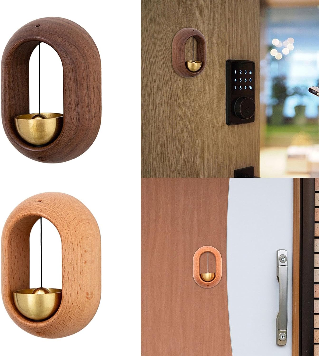 CALANDIS™ Shopkeepers Bell Wood Unique Wood Doorbells for Door Opening Office Business Brown | Doorbells | Doors & Door Hardware | Building & Hardware | Home Improvement