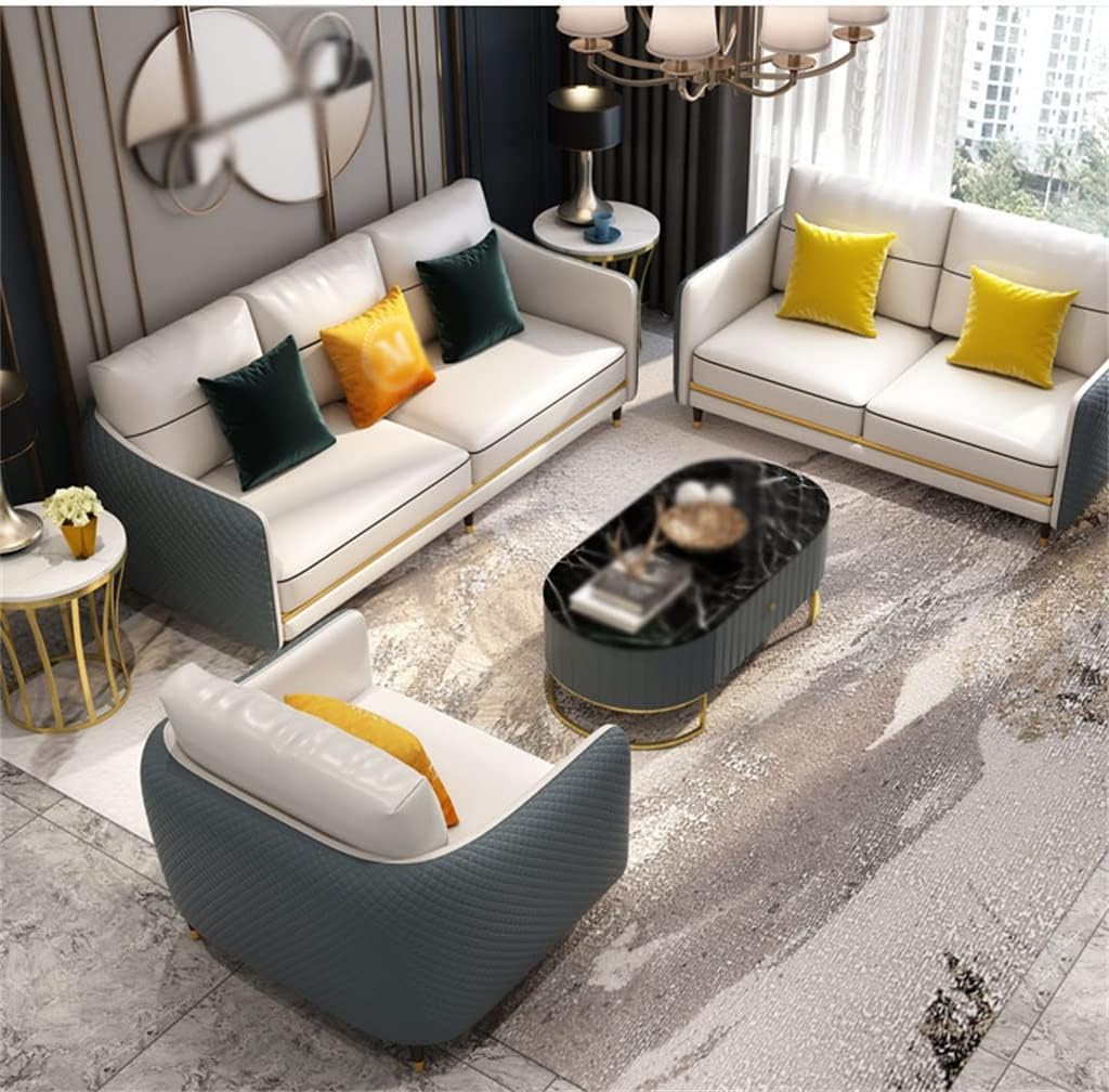 YHUA Full-Size Modern Living Room Single Double Three-Person Sofa Soft Sofa Set Sofa Combination Furniture (Color : A, Size : As Shown) : Home & Kitchen