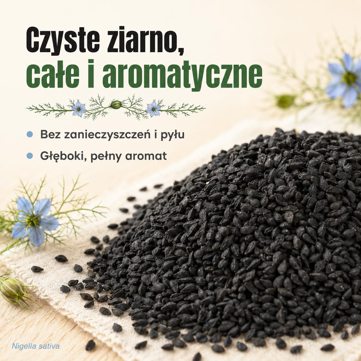 GiDeli Nasiona czarnuszki 1 kg prawdziwych nasion czarnuszki uniwersalne w Twojej kuchni