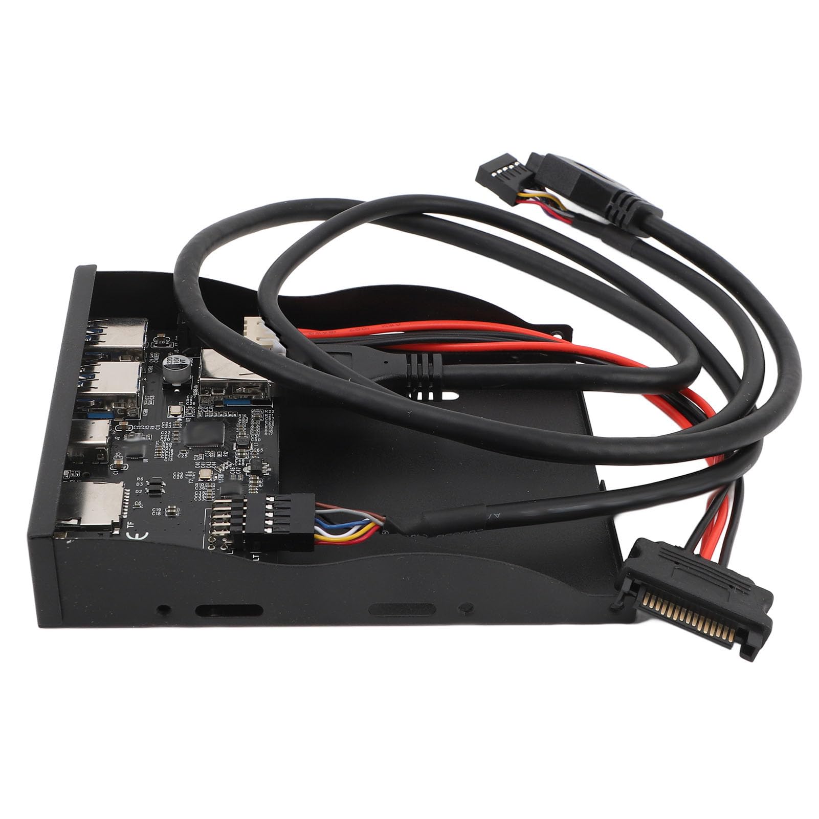 Bewinner 3,5-Zoll-Frontplatten-Hub, 6 Ports Interner Metall-USB-Hub, 2xUSB 3.0, USB C, 3,5 Mm, Interner SD/TF-Kartenleser, 5-Gbit/s-Diskettenlaufwerk-Panel für XP 7 8 10 11 2003 für