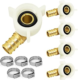 5 Pack Swivel Elbow Brass Crimp Fittings,1/2 In Pex Fittings x 1/2 Female Npt,90 Degree Swivel Adapter for Pipe Plumbing Connection, ASTM F1807