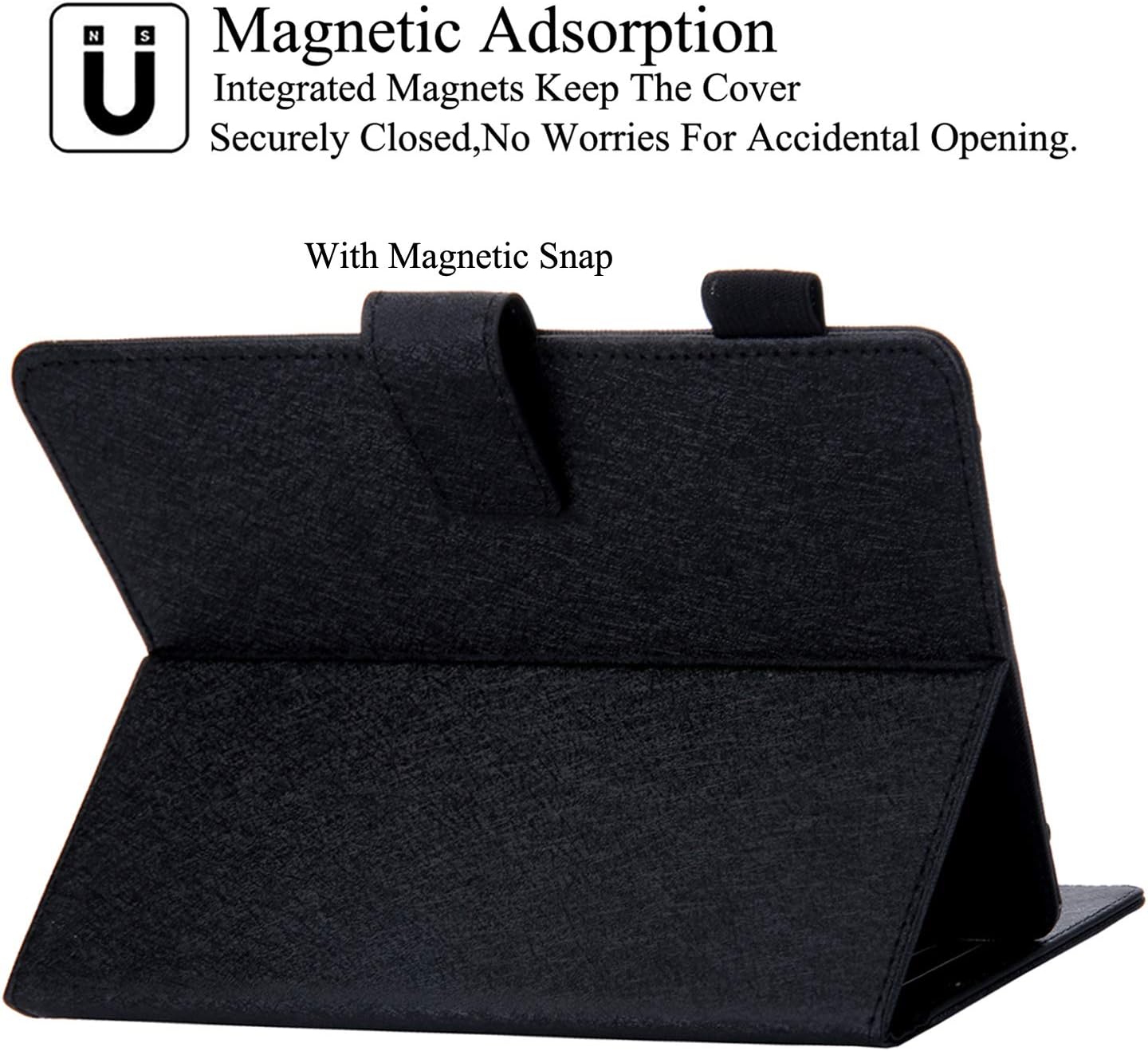 Universal 9.0-10.5 inch Case, Artyond PU Leather Stand Cover with Card Slots Protective Case for All 9.6 9.7 10.0 10.1 10.4 10.4 10.5 Inch Tablet and More 10.0 inch Android Tablet (Black)