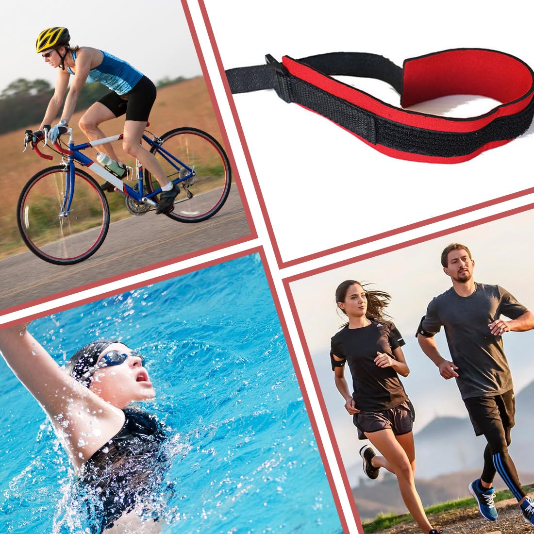 2 Unidades Porta Chip Triatlón, Bandas Elásticas con Neopreno Suave y Cierre de Ajustable, Impermeables y Transpirables, Para Fijar Dorsal en Natación, Ciclismo y Carrera — view 6