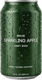 Brause Sparkling Apple German Craft Beverage - Award-Winning Premium Non-Alcoholic Champagne/Cider, Sharp Bubbles + Crisp Apples, Zero Alcohol, Purely Natural Sweetness, Clean & Honest Ingredients, Luxury Design & Feel, 12-Pack of 12oz Cans