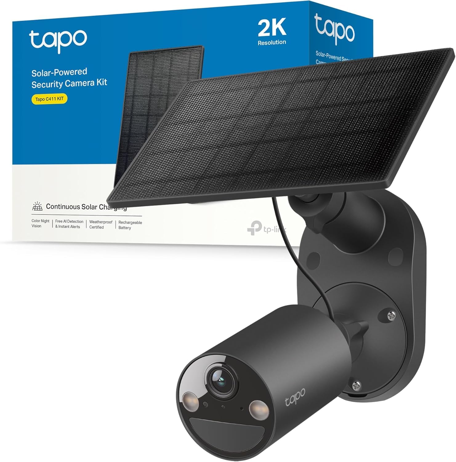 Tapo C411 Kit TP-Link Wireless Solar Security Camera 2K/3MP with Color Night Vision, Intelligent Person Detection