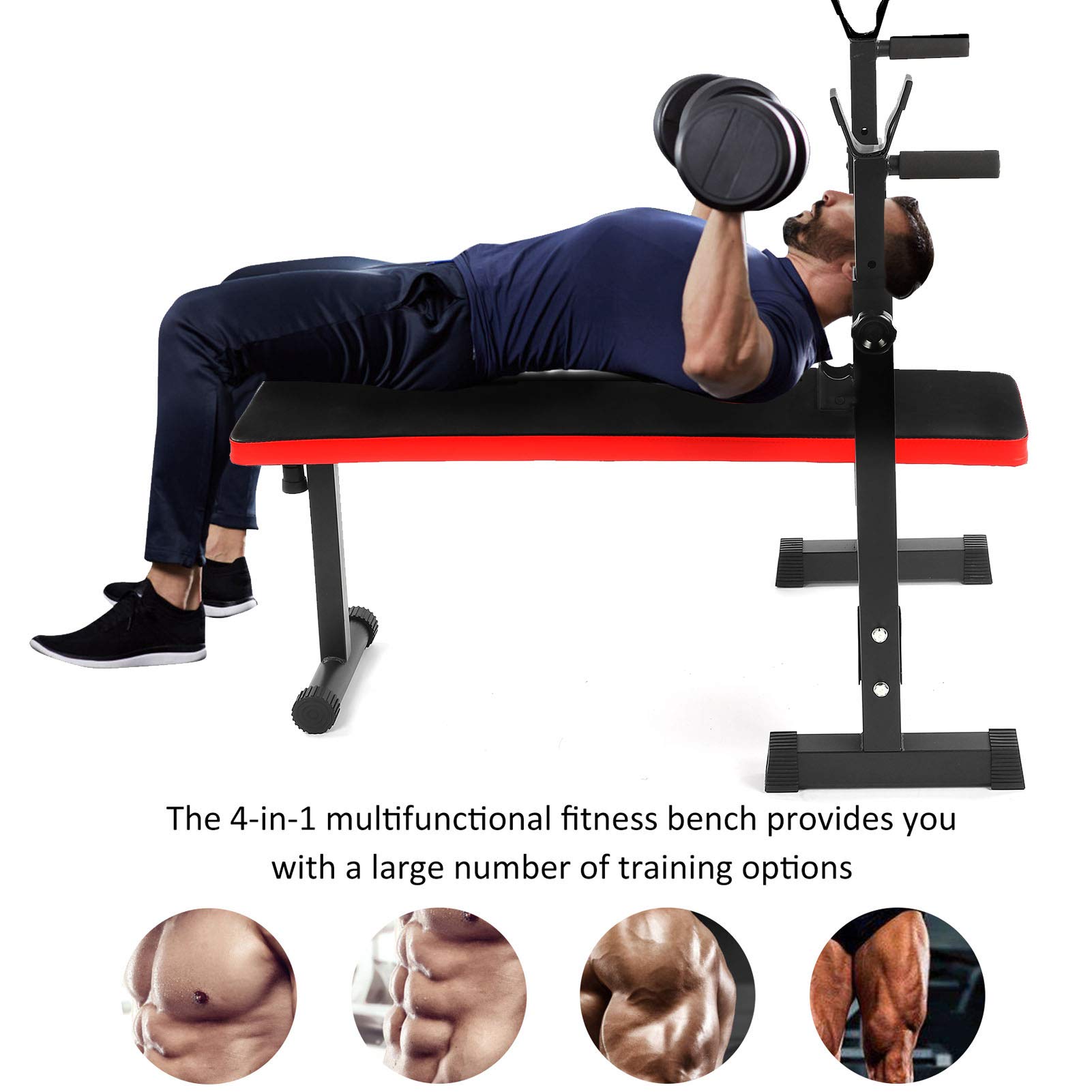Banc De Musculation 4-en-1 Inclinable – Pour Haltérophilie Et Abdos – Neuf Sous Blister