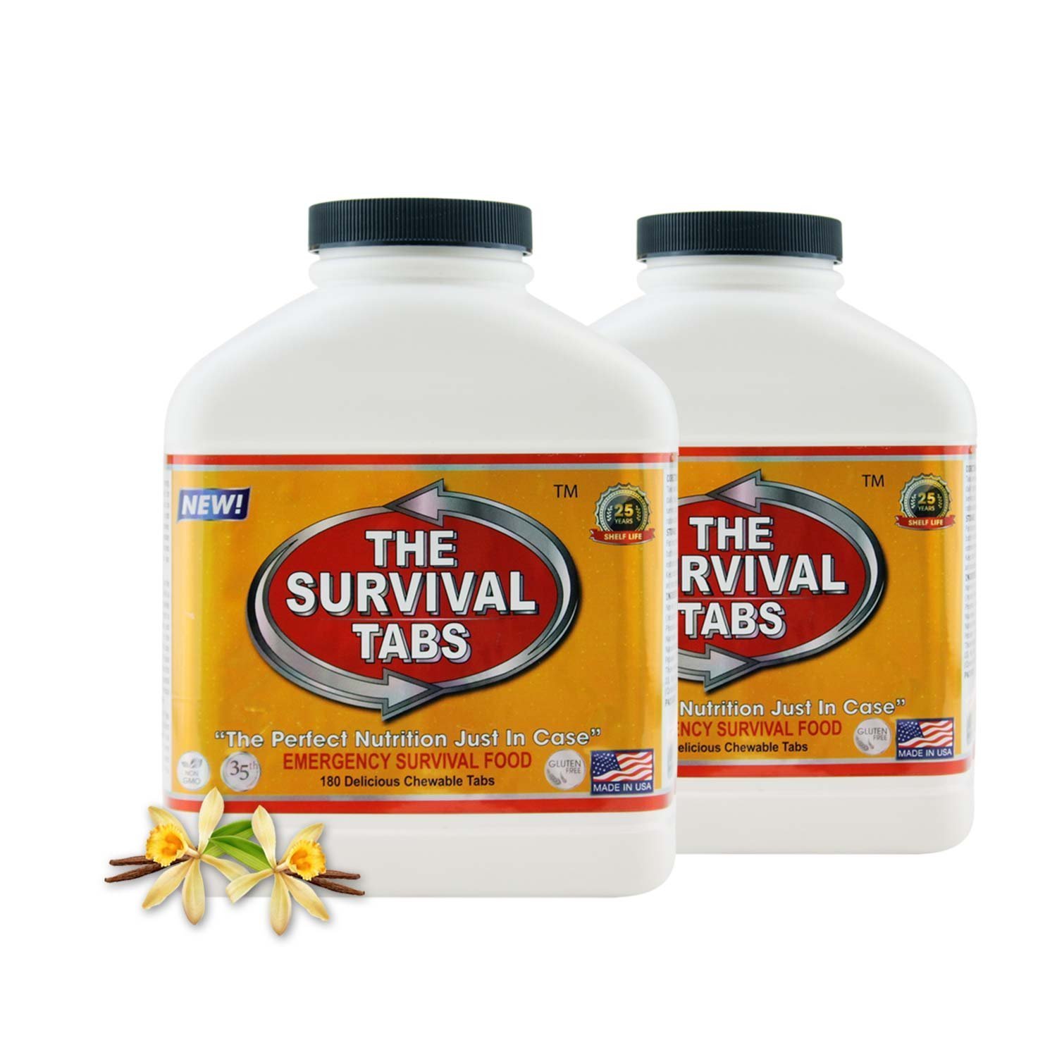 Emergency survival food supply vanilla 25-year shelf life none GMO gluten-free