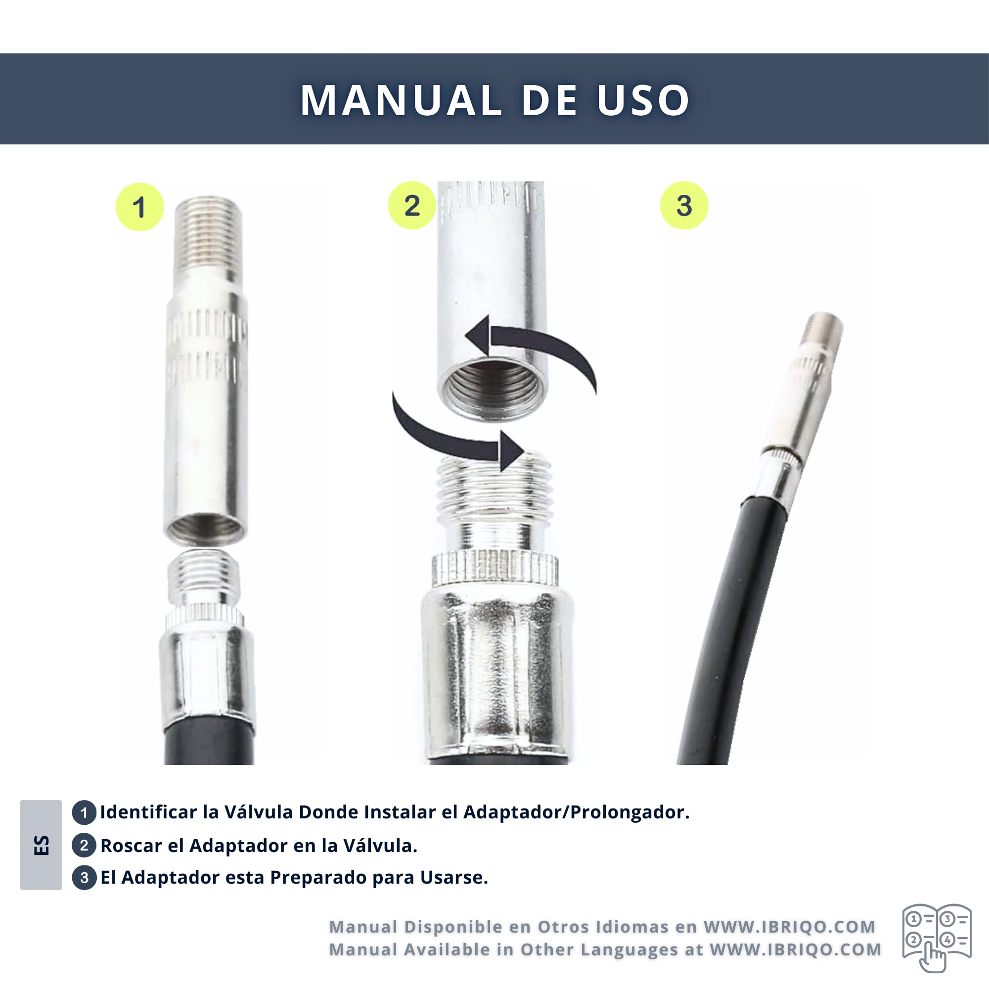 Adaptador de Válvula Antirretorno para Inflado de Patinetes Eléctricos, Universal Xiaomi Cecotec SmartGyro