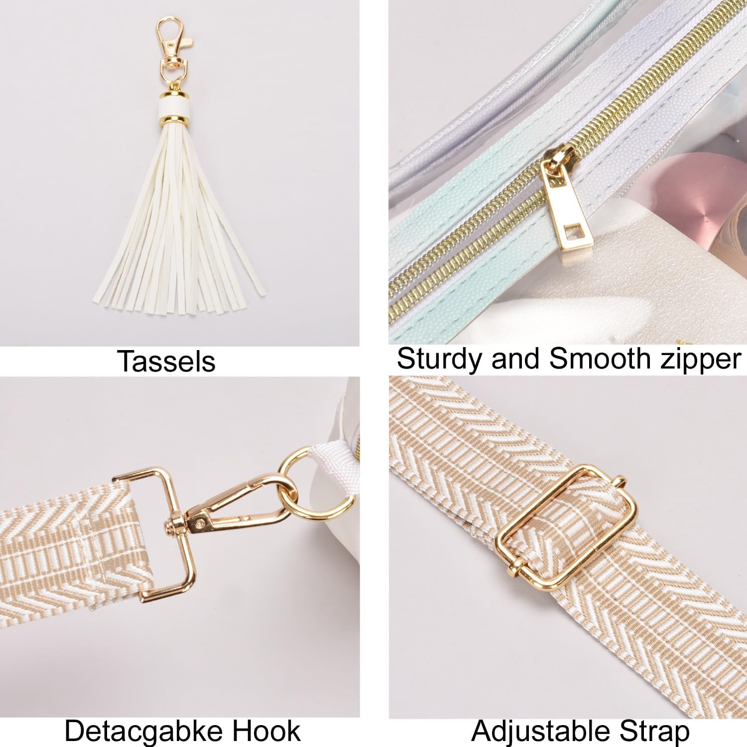 Clear Crossbody Bag Stadium Approved Clear Purse - Transparent Messenger Bag with Front Pocket - Image 5