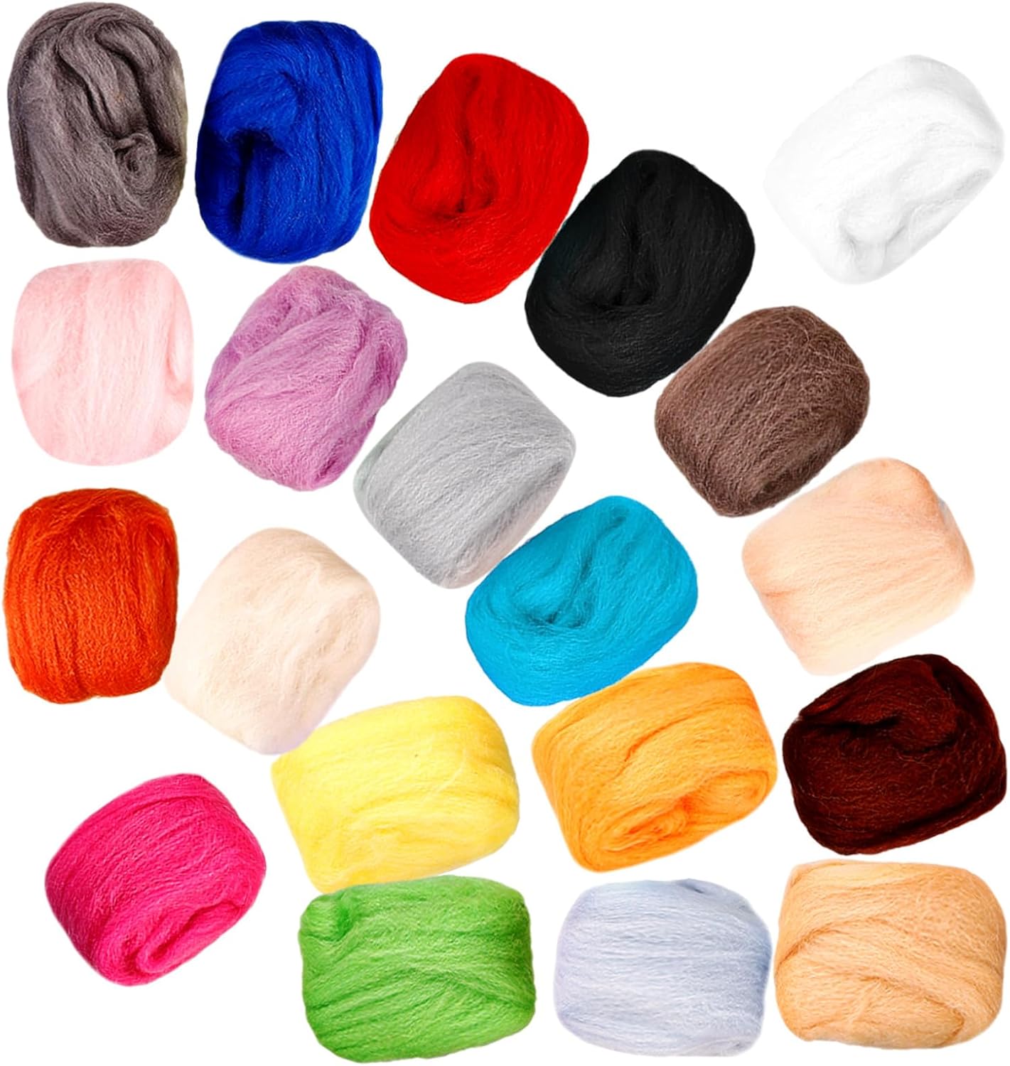 TEHAUX 1bag Portable Needle Felting Wool Kit Each DIY Craft Materials Safe Non-Toxic Wool for Engaging Felting Activities Develop Fine Motor Skills and Creativity