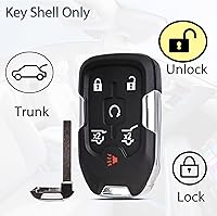 Vista 4 de Funda de llavero de reemplazo Compatible con Chevy Suburban Tahoe GMC Yukon 2015 2016 2017 2018 2019 2020 Entrada sin llave Control remoto