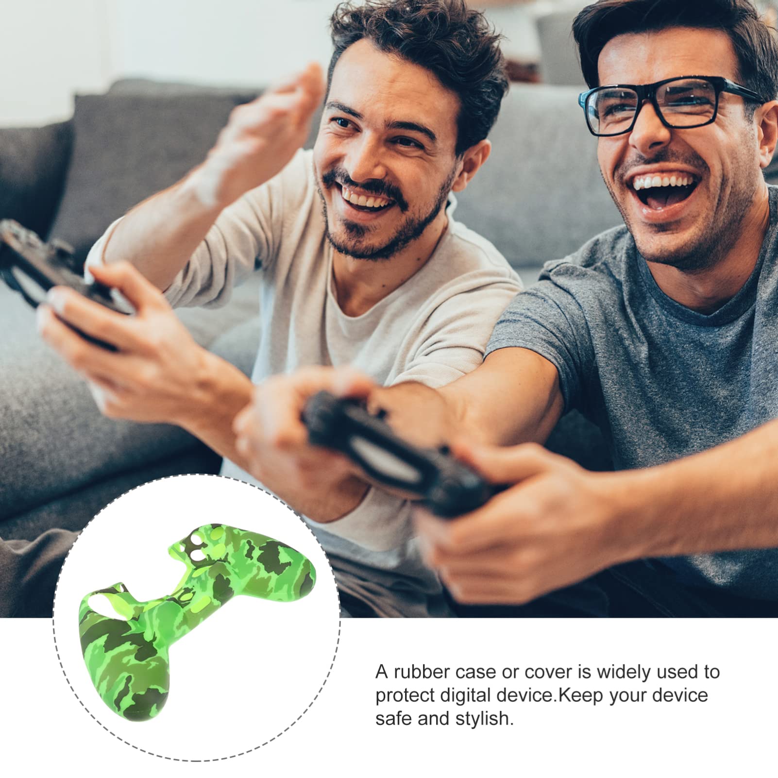 VORCOOL Silikon Schutzhülle Gehäuse für PS4 Controller (Camouflage Grün)