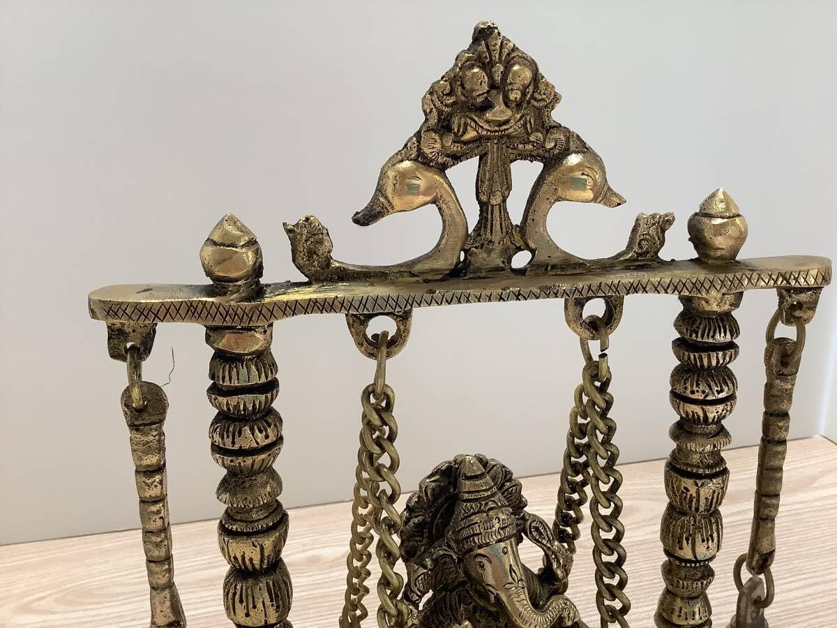 ヒンドゥー教 1点物 ガネーシャ ブランコ 聖天様 真鍮 2.5キロ