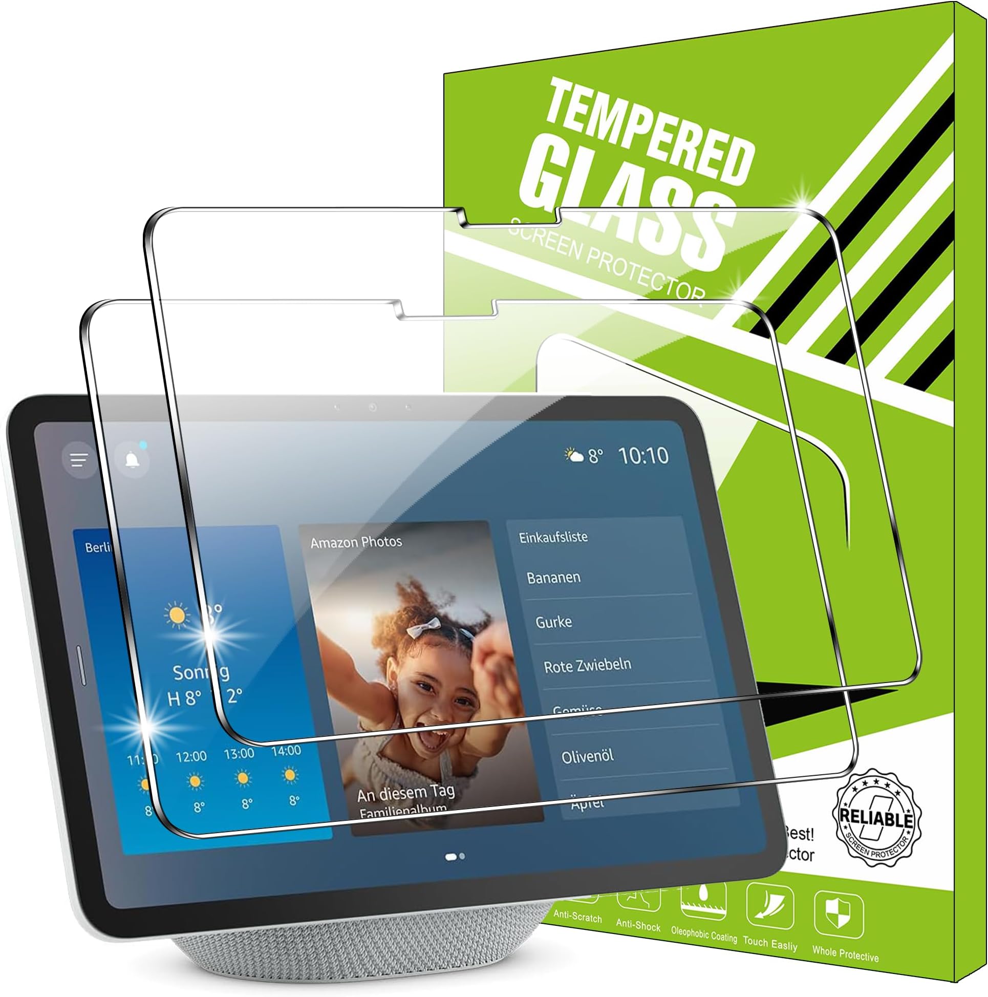 2 Pack Tempered Glass for Amazon Echo Show 11 Screen Protector