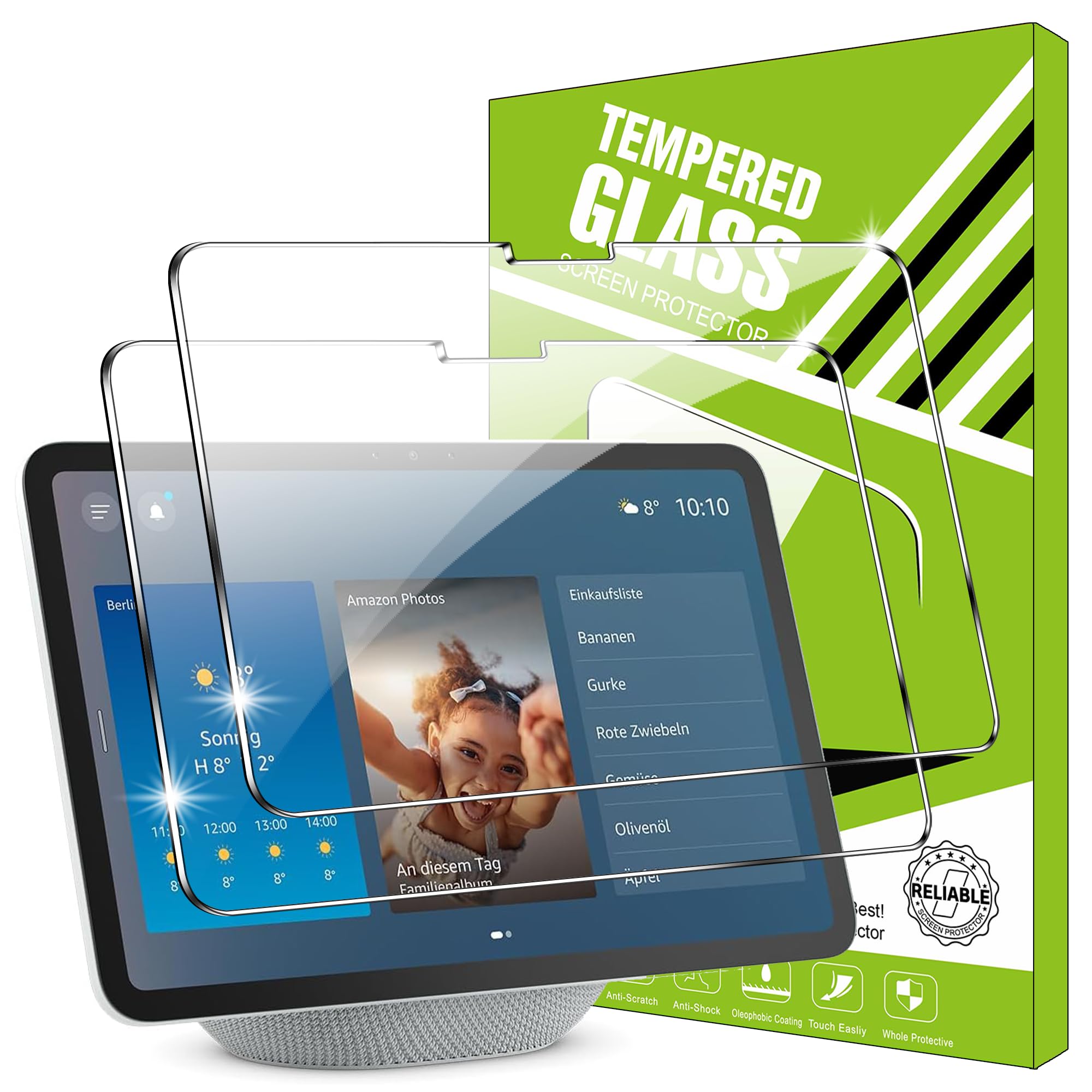 2 Pack Tempered Glass for Amazon Echo Show 11 Screen Protector