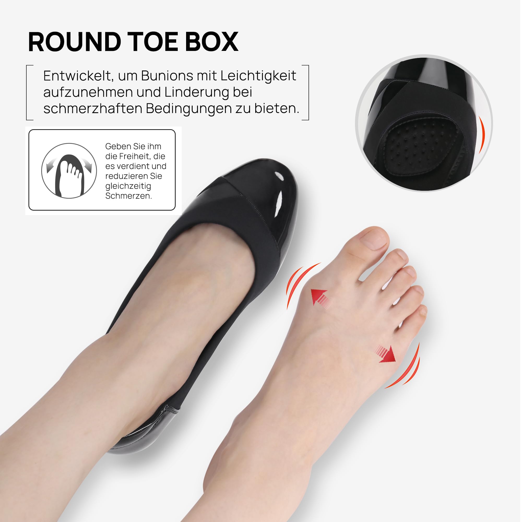 Ortho + Rest Hallux Valgus Pumps Damen Low Heel OrthopäDische Slip Auf Loafers