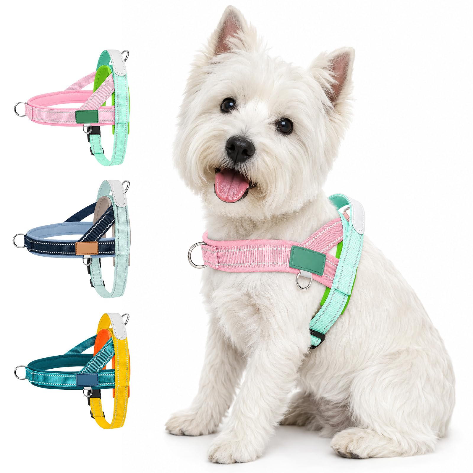 No Pull Dog Harness with Handle, Dog Harness for Small Dogs, Pink-Gree S